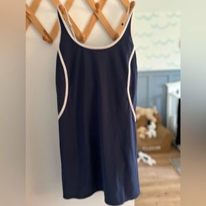 Abercrombie traveler dress navy blue and white
